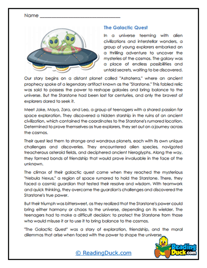 Starstone Quest Worksheet
