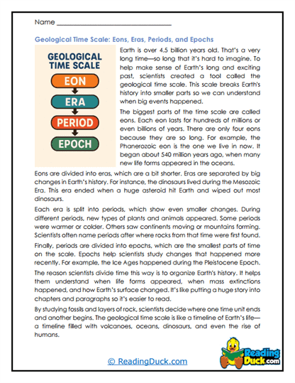 Time Scales Worksheet