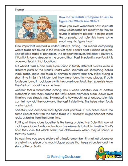 Fossil Detective Worksheet