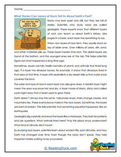 Rock Layers Worksheet