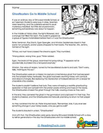 School Spook Worksheet