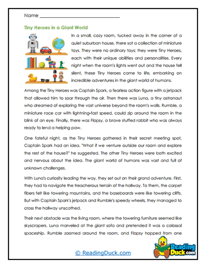 Miniature Adventures Worksheet