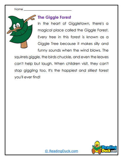 Giggle Trees Worksheet