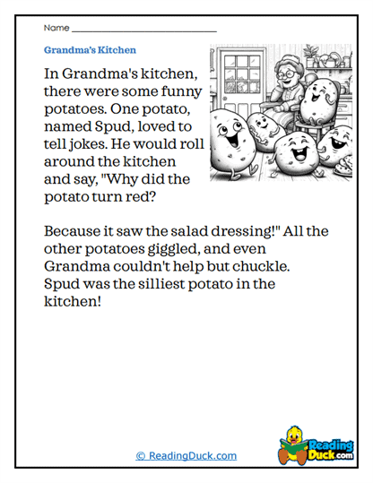 Spud's Jokes Worksheet