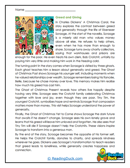 Greed vs. Giving Worksheet