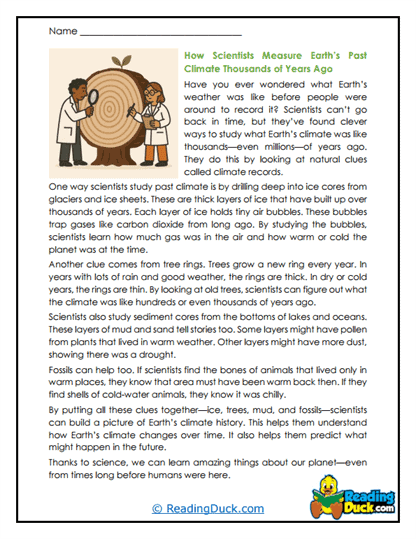 Climate Clues Worksheet