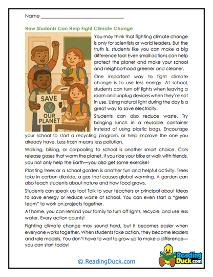 Climate Heroes Worksheet