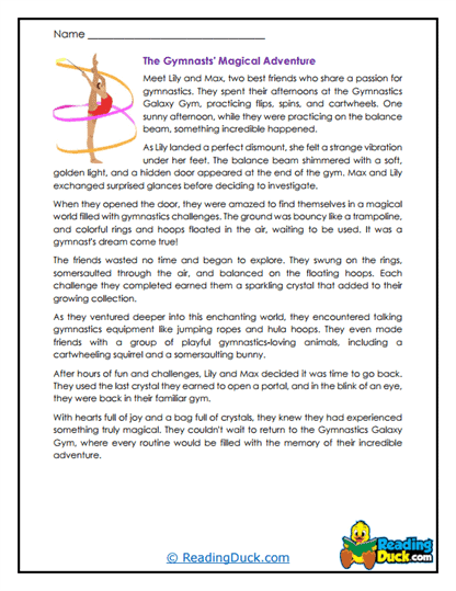 Magical Gymnasts Worksheet
