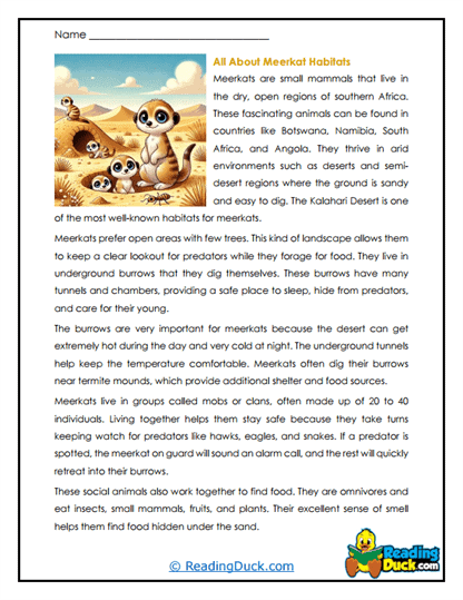 Habitat Helpers Worksheet