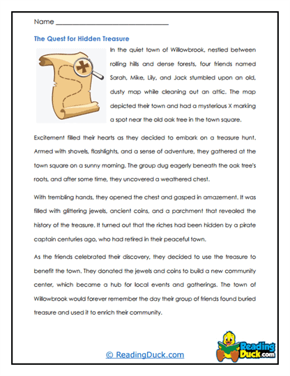 Treasure Hunters Worksheet
