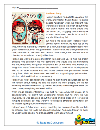 Contradictory Holden Worksheet