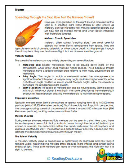 Speedy Streaks Worksheet