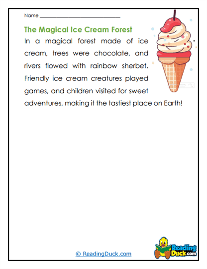 Ice Cream Wonderland Worksheet