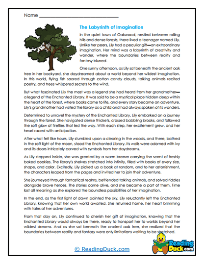 Imagination Maze Worksheet