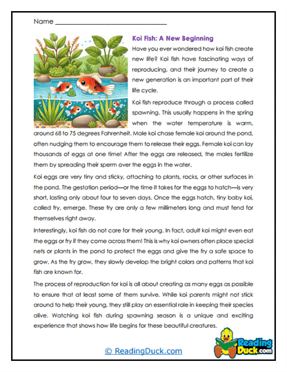 Spring Spawning Worksheet