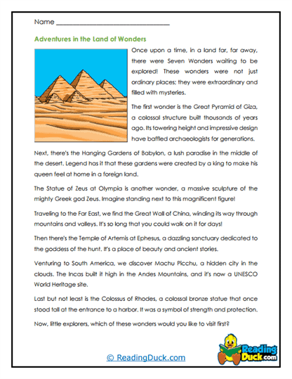 Wonderland Explorations Worksheet