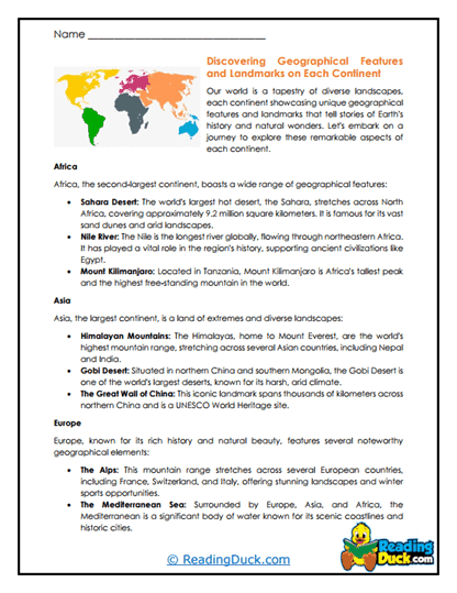 Landmark Quest Worksheet