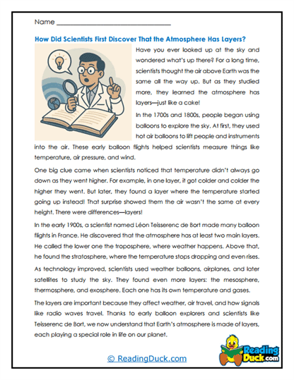 Atmosphere Discovery Worksheet