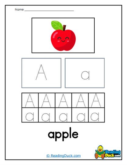 Apple Tracing Fun Worksheet