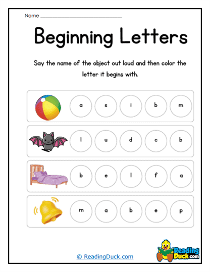 Letter Sound Match Worksheet