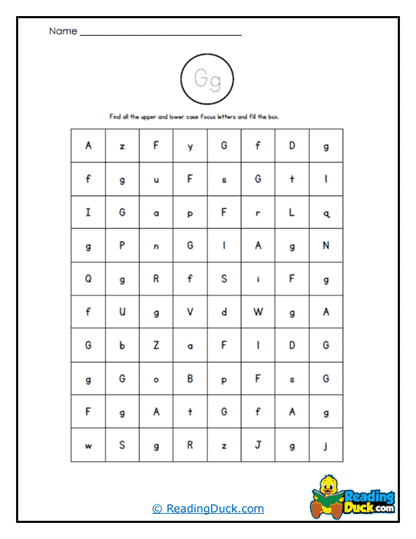 Letter Hunt Worksheet