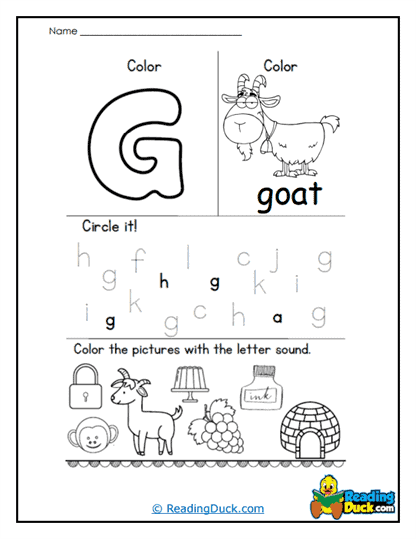 Goat and G Worksheet