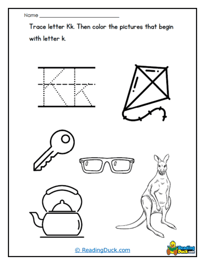 Trace and Color Worksheet