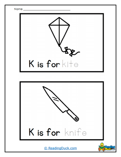 Kite and Knife Worksheet