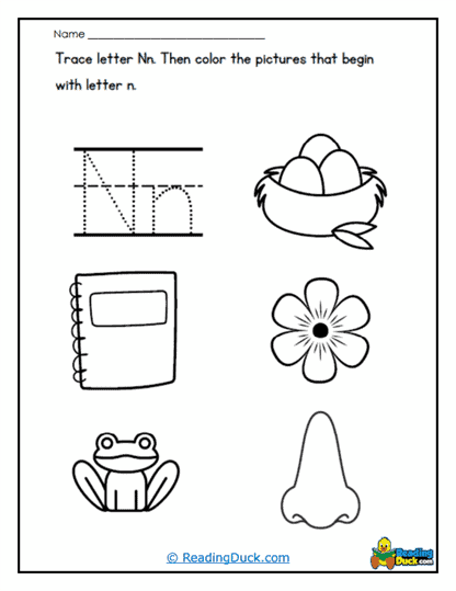 Trace and Color Worksheet