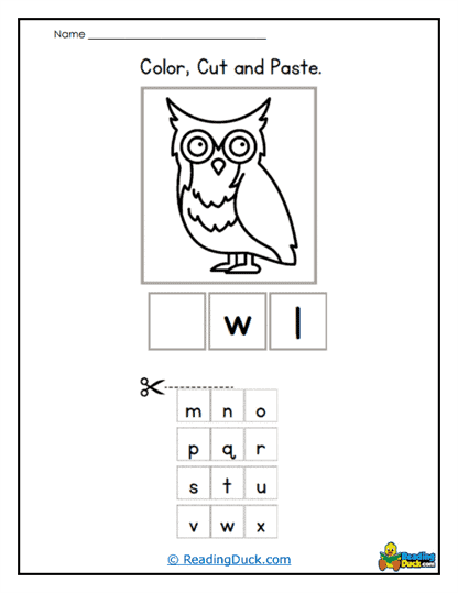 Owl Speller Worksheet