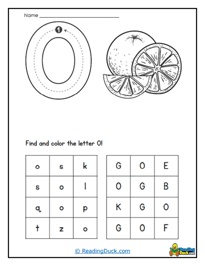 Orange Hunt Worksheet