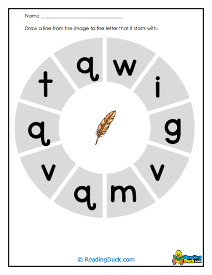 Quill Sound Match Worksheet