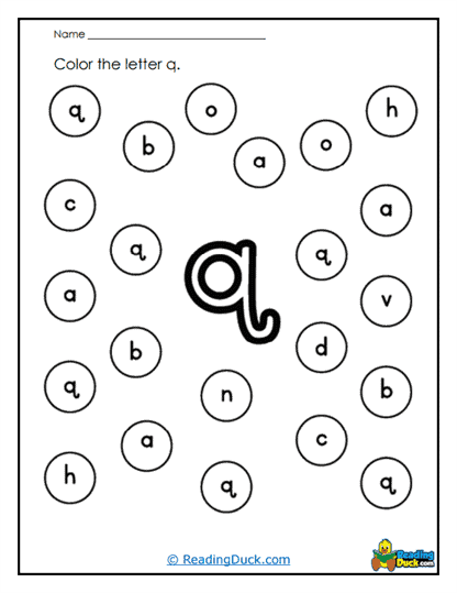 Spot the Q Worksheet