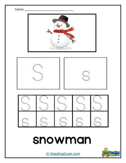Snowman Practice Worksheet