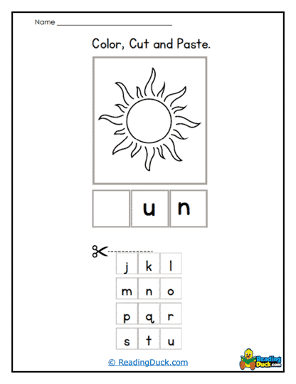 Sun Cut-Paste Worksheet