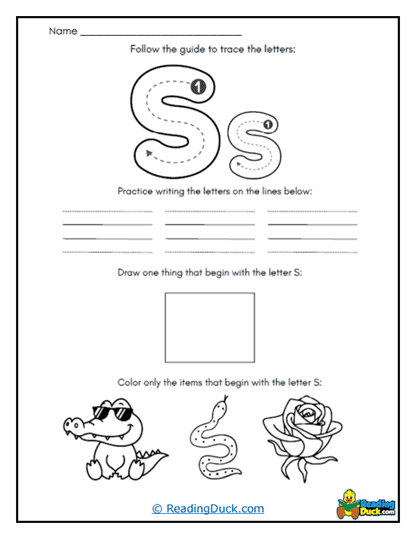 S-Tracing Adventure Worksheet
