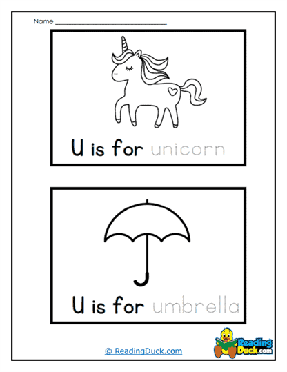 U Vocabulary Worksheet