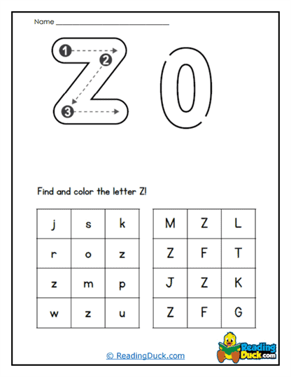 Zigzag Hunt Worksheet
