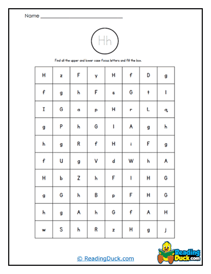 Letter Hunt Worksheet