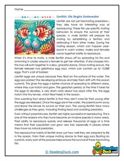 Floating Beginnings Worksheet