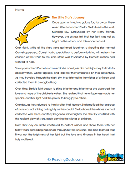 Star’s Wishes Worksheet
