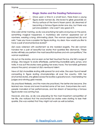 Sparkling Skates Worksheet