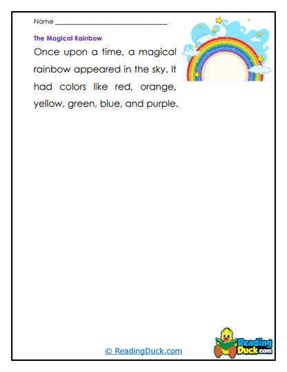 Rainbow Sky Worksheet