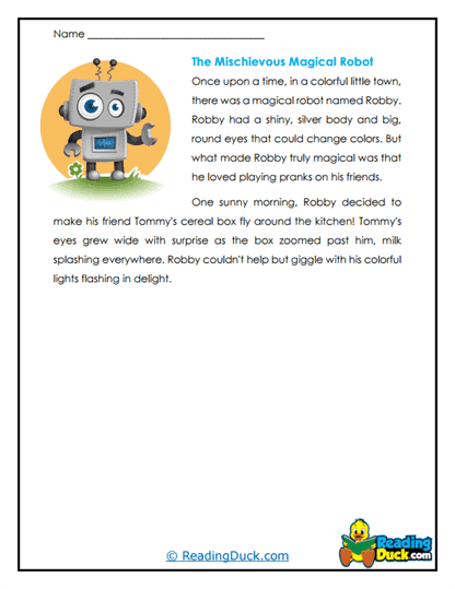 Robot Pranks Worksheet