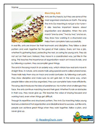 The Ants Go Marching Worksheets