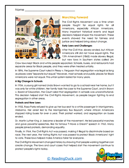 Marching Forward Worksheet