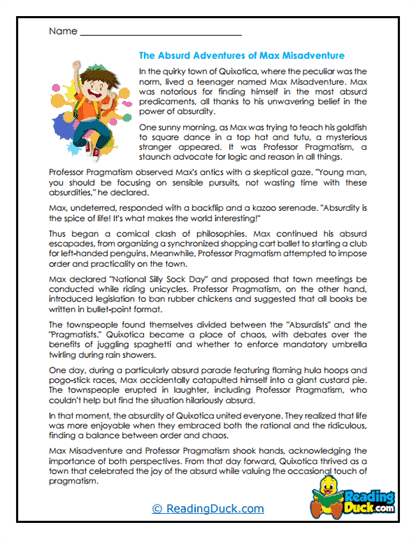 Max's Mayhem Worksheet