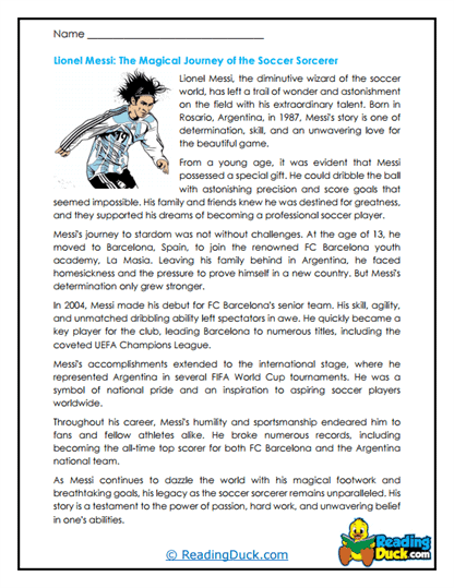 Soccer Sorcerer Worksheet