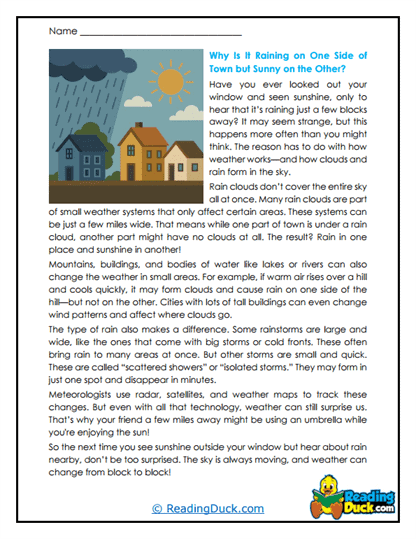 Rain Neighbors Worksheet