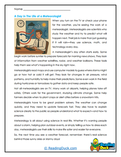 Weather Careers Worksheet